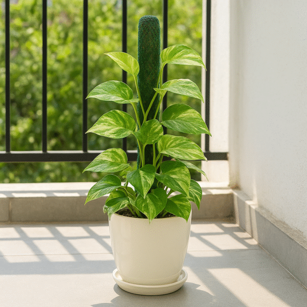 Buy Money Plant Variegated with Moss Stick | Indoor Lucky Plant